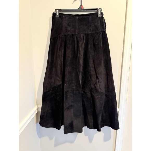 Vintage Comint Black Leather Long Skirt 9/10 Leathercraft Process